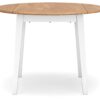 Gesthaven - Natural / White - Round Dining Room Drop Leaf Table
