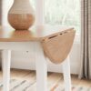 Gesthaven - Natural / White - Round Dining Room Drop Leaf Table