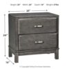 Caitbrook - Gray - Two Drawer Night Stand