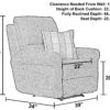 Westport - Power Lay Flat Recliner - Cement