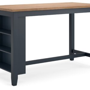 Gesthaven - Natural / Blue - Rectangular Dining Room Counter Table