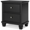 Lanolee - Black - Two Drawer Nightstand