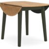 Gesthaven - Natural / Green - Round Dining Room Drop Leaf Table