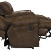 Voyager - Fabric Power Lay Flat Reclining Sofa With 3 Recliners And Drop Down Table - Elk