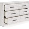 Cayboni - Whitewash - Six Drawer Dresser