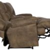 Voyager - Fabric Lay Flat Console Reclining Loveseat - Brandy