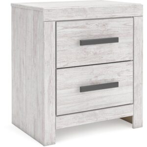 Cayboni - Whitewash - Two Drawer Night Stand