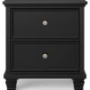 Lanolee - Black - Two Drawer Nightstand