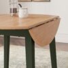 Gesthaven - Natural / Green - Round Dining Room Drop Leaf Table