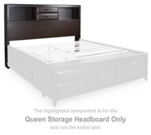 Vanmore - Dark Brown - Queen Storage Headboard