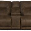 Voyager - Fabric Power Lay Flat Reclining Console Loveseat - Elk