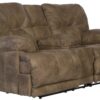 Voyager - Fabric Lay Flat Console Reclining Loveseat - Brandy