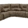 Voyager - Fabric Power Lay Flat Reclining Console Loveseat - Brandy