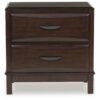 Vanmore - Dark Brown - Two Drawer Night Stand