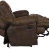 Voyager - Fabric Power Lay Flat Reclining Sofa With 3 Recliners And Drop Down Table - Elk