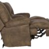 Voyager - Fabric Lay Flat Console Reclining Loveseat - Brandy