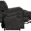Voyager - Fabric Power Lay Flat Reclining Sofa With 3 Recliners And Drop Down Table - Slate