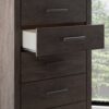 Prendonea - Charcoal - Five Drawer Chest