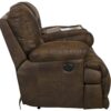 Voyager - Fabric Power Lay Flat Reclining Sofa With 3 Recliners And Drop Down Table - Elk