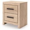 Sanginlane - Tan - Two Drawer Night Stand