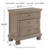 Lettner - Light Gray - Two Drawer Night Stand
