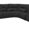 Voyager - Fabric Lay Flat Reclining Sofa With 3 Recliners And Drop Down Table - Slate