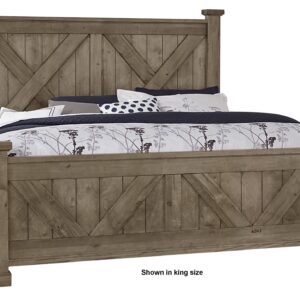 Cool Rustic - Queen X Bed Footboard - Stone Gray