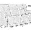 Voyager - Fabric Power Lay Flat Reclining Sofa With 3 Recliners And Drop Down Table - Elk