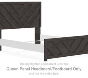 Prendonea - Charcoal - Queen Panel Headboard/Footboard