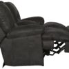 Voyager - Fabric Lay Flat Console Reclining Loveseat - Slate