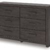 Prendonea - Charcoal - Six Drawer Dresser