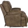 Voyager - Fabric Lay Flat Console Reclining Loveseat - Brandy