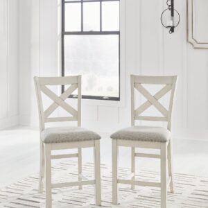Robbinsdale - Antique White - Upholstered Barstool (Set of 2)