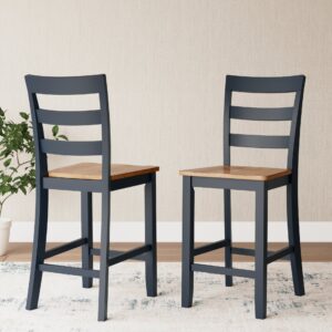 Gesthaven - Natural / Blue - Barstool (Set of 2)