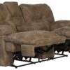 Voyager - Fabric Lay Flat Console Reclining Loveseat - Brandy