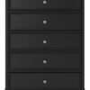 Lanolee - Black - Five Drawer Chest