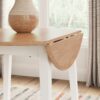 Gesthaven - Natural / White - Round Dining Room Drop Leaf Table