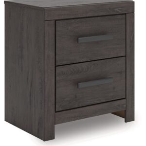 Prendonea - Charcoal - Two Drawer Night Stand