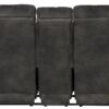 Voyager - Fabric Lay Flat Console Reclining Loveseat - Slate