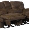 Voyager - Fabric Power Lay Flat Reclining Console Loveseat - Elk