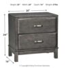 Caitbrook - Gray - Two Drawer Night Stand