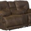 Voyager - Fabric Power Lay Flat Reclining Console Loveseat - Elk