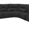 Voyager - Fabric Power Lay Flat Reclining Sofa With 3 Recliners And Drop Down Table - Slate