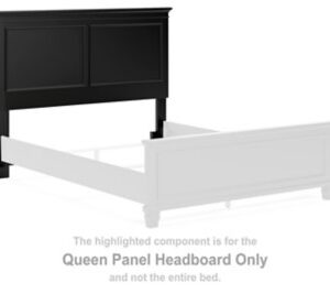 Lanolee - Black - Queen Panel Headboard