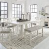 Robbinsdale - Antique White - Dbl Counter Height Upholstered Dining Bench