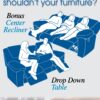 Voyager - Fabric Power Lay Flat Reclining Sofa With 3 Recliners And Drop Down Table - Elk