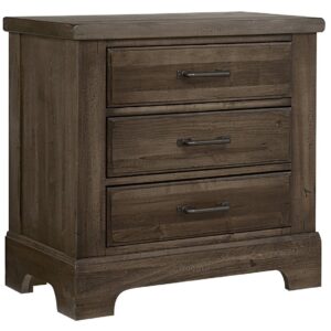 Cool Rustic - 3-Drawers Nightstand - Mink