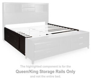 Vanmore - Dark Brown - Queen/King Storage Rails