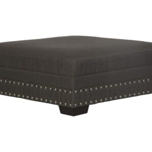 Crawford - Cocktail Ottoman - Dark Gray
