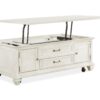 Newport - Lift Top Storage Cocktail Table (With Casters) - Alabaster